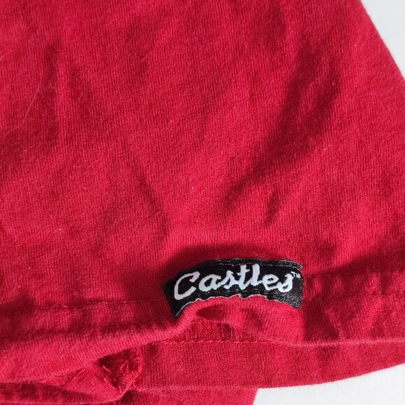 Crooks & Castles short sleeve T-shirt burgundy with graphic design men's size L - Picture 6 of 8